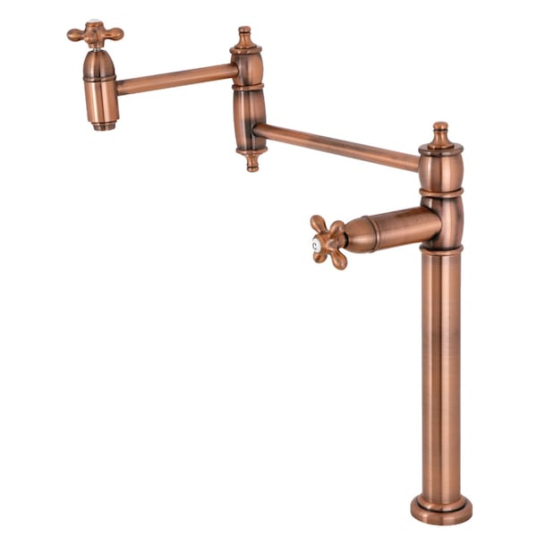 Deck Mount Pot Filler, Antique Copper